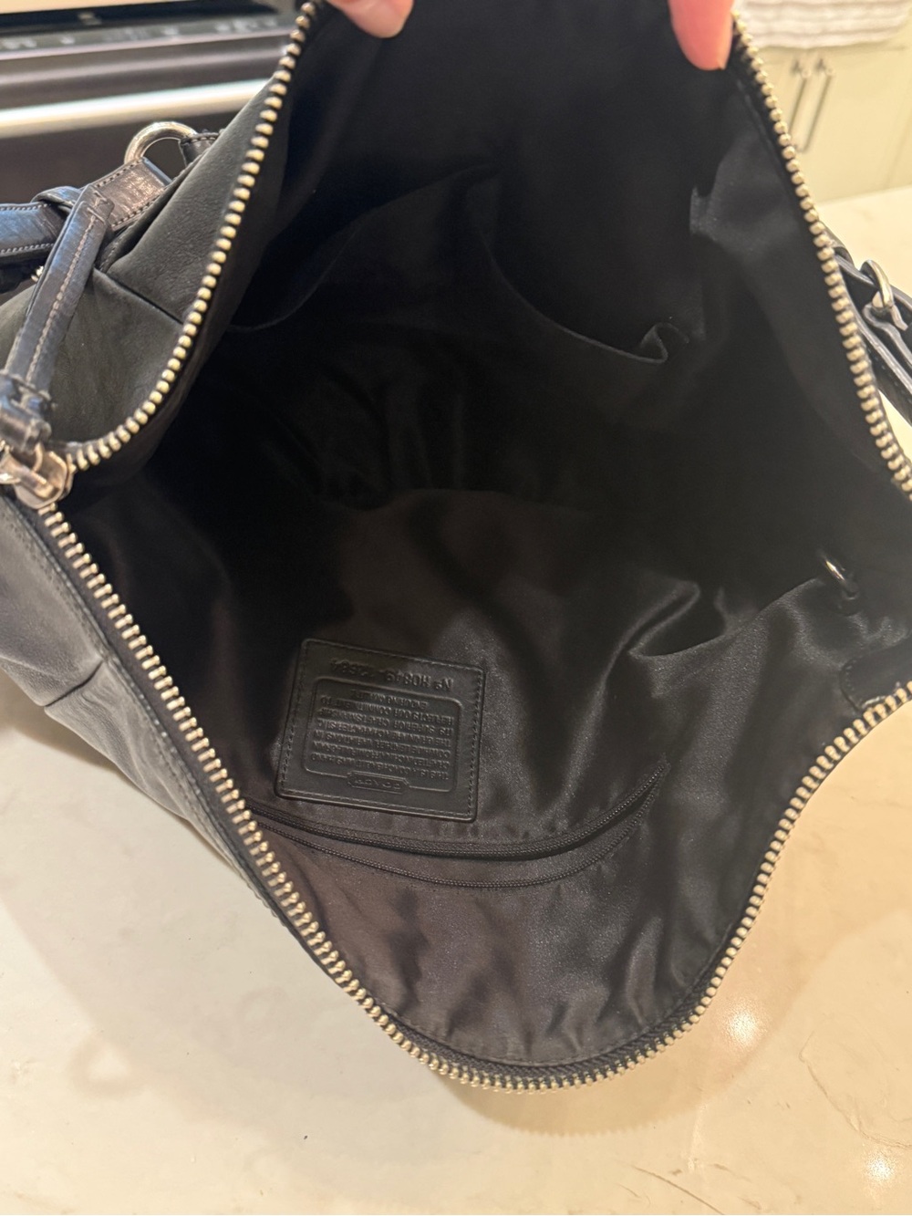 Coach Black Leather Shoulder Bag with Charm - Picture 3 of 3